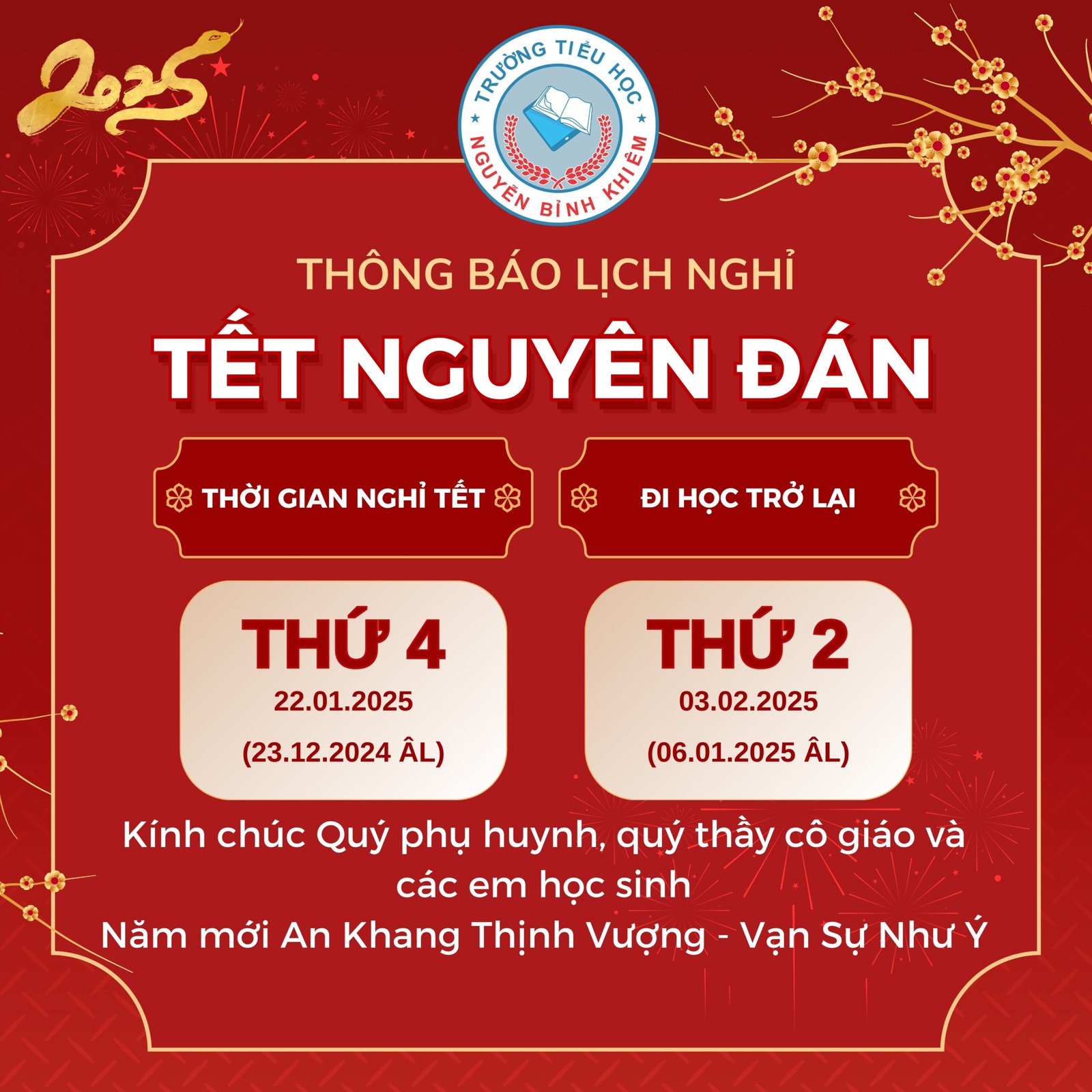 Lịch nghỉ tết Nguyên Đán 2025