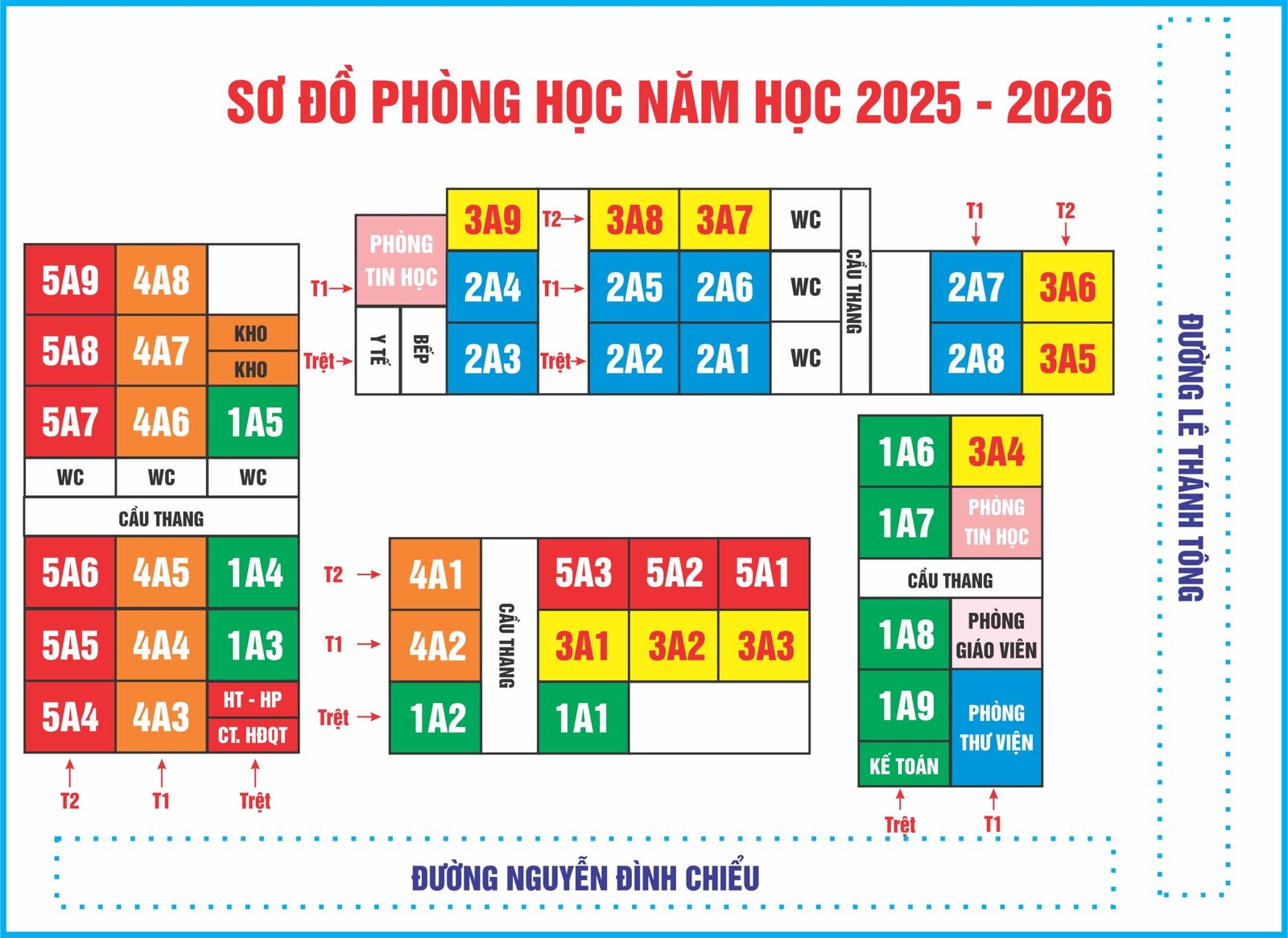 SƠ ĐỒ PHÒNG HỌC NĂM HỌC 2025 – 2026